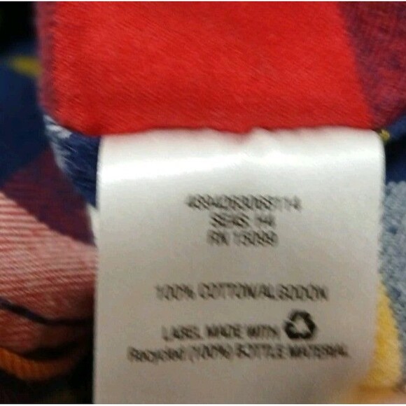 Roebuck & Co Red Blue Plaid Flannel Shirt Men's L Cotton Pockets Lumberjack Vibe - Picture 7 of 7